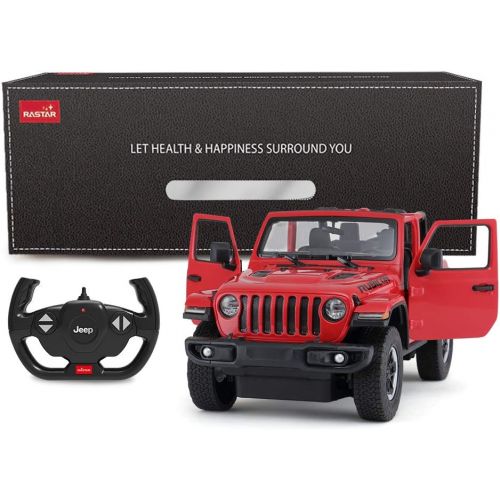 라스타 Rastar Off-Road Remote Control Car, 1:14 Jeep Wrangler JL RC Off-Road Racing Vehicle Toy Car for Kids Adults, Spring Suspension / Door Open, 2.4Ghz RED