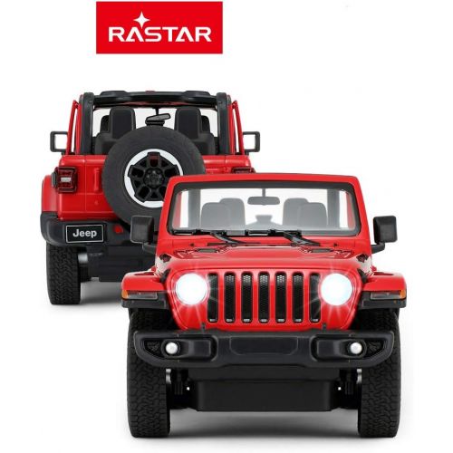 라스타 Rastar Off-Road Remote Control Car, 1:14 Jeep Wrangler JL RC Off-Road Racing Vehicle Toy Car for Kids Adults, Spring Suspension / Door Open, 2.4Ghz RED