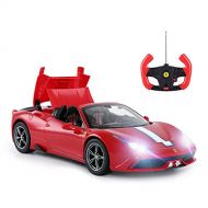 Rastar RC Car Radio Remote Control Car 1/14 Scale Ferrari 458 Special A, Model Toy Car for Kids, Auto Open & Close, Red