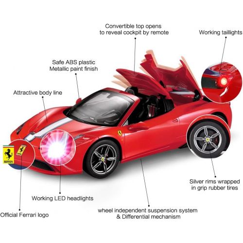 라스타 Rastar RC Car Radio Remote Control Car 1/14 Scale Ferrari 458 Special A, Model Toy Car for Kids, Auto Open & Close, Red