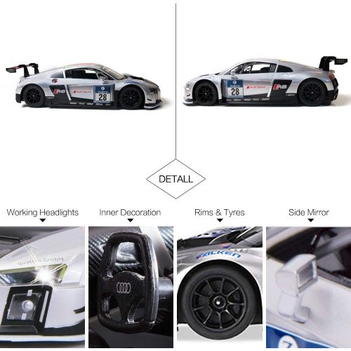 라스타 RASTAR Audi RC Car, 1/14 Audi R8 Performance Model Toy Car Sports Racing Remote Control Car for Adults Boys Girls Kids