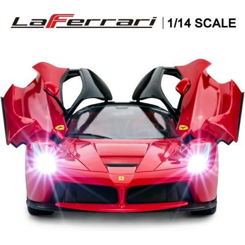 라스타 Rastar RC Car 1/14 Scale Ferrari LaFerrari Radio Remote Control R/C Toy Car Model Vehicle for Boys Kids, Red