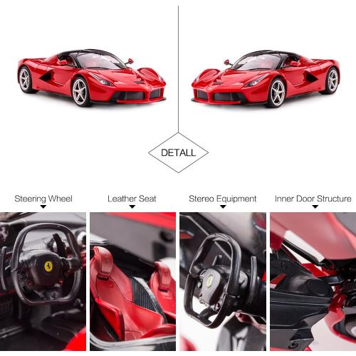 라스타 Rastar RC Car 1/14 Scale Ferrari LaFerrari Radio Remote Control R/C Toy Car Model Vehicle for Boys Kids, Red