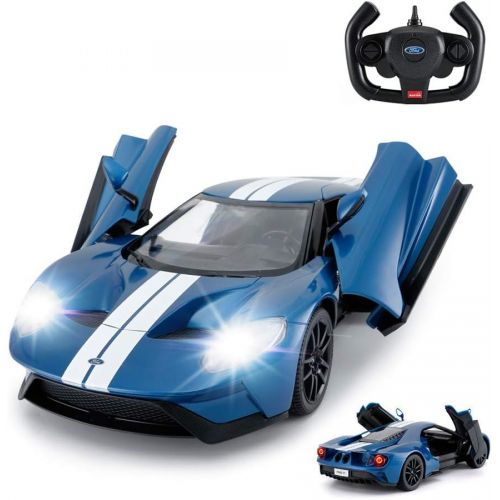 라스타 RASTAR RC Car 1/14 Ford GT Remote Control RC Race Toy Car for Kids, Open Doors by Manual, Blue (2.4GHz)