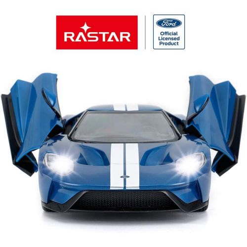 라스타 RASTAR RC Car 1/14 Ford GT Remote Control RC Race Toy Car for Kids, Open Doors by Manual, Blue (2.4GHz)