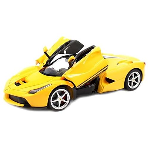 라스타 RASTAR Ferrari La Ferrari RC Car Officially Licensed Replica Model Remote Control Vehicle 114 Scale (YELLOW)