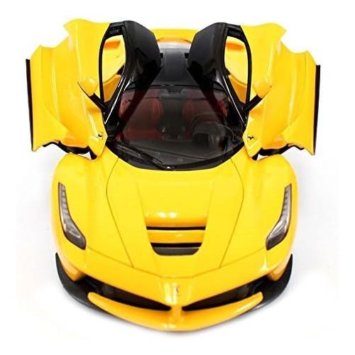 라스타 RASTAR Ferrari La Ferrari RC Car Officially Licensed Replica Model Remote Control Vehicle 114 Scale (YELLOW)