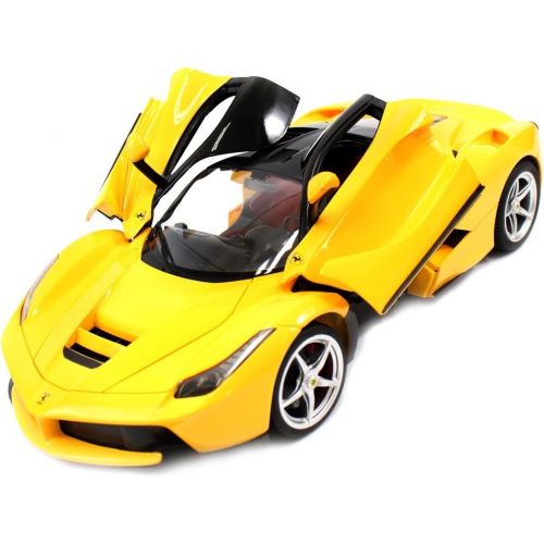 라스타 RASTAR Ferrari La Ferrari RC Car Officially Licensed Replica Model Remote Control Vehicle 114 Scale (YELLOW)