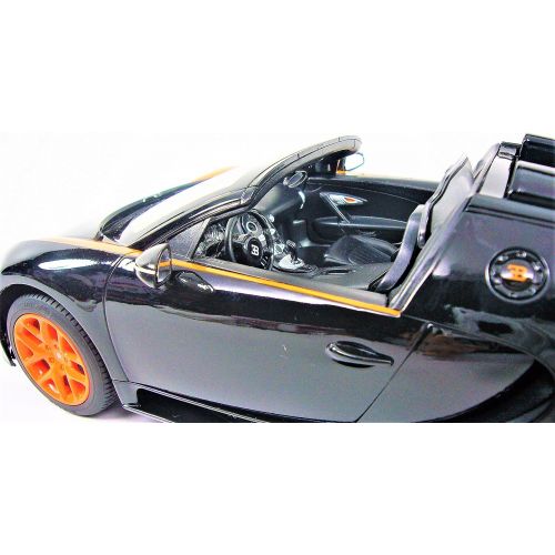 라스타 Midea Tech Radio Remote Control 114 Bugatti Veyron 16.4 Grand Sport Vitesse Licensed RC Model Car (Black)