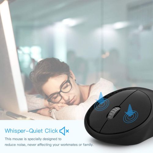  [아마존 핫딜] [아마존핫딜]RATEL Wireless Keyboard Mouse Combo, 2.4GHz Slim Full-Sized Silent Wireless Keyboard and Mouse Combo with USB Nano Receiver for Laptop, PC (Black)