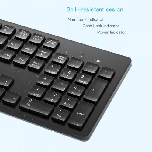  [아마존 핫딜] [아마존핫딜]RATEL Wireless Keyboard Mouse Combo, 2.4GHz Slim Full-Sized Silent Wireless Keyboard and Mouse Combo with USB Nano Receiver for Laptop, PC (Black)