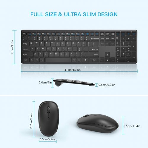  [아마존 핫딜] Wireless Keyboard and Mouse Combo, RATEL 2.4GHz Ultra-Thin Full Sized Wireless Keyboard and Silent Click Wireless Mouse with USB Nano Receiver for Computer, Desktop, PC, Notebook,