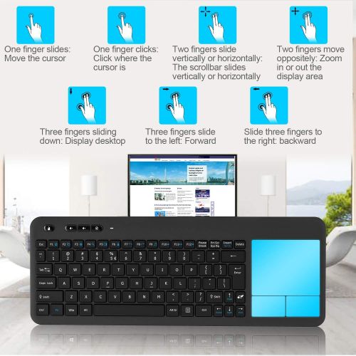  [아마존 핫딜] Wireless Touchpad Keyboard, RATEL Ultra-Slim 2.4G Wireless Keyboard with Easy Media Control and Built-in Large Size Multi-Touch Trackpad for Smart TV HTPC PC Tablet Google Laptop W