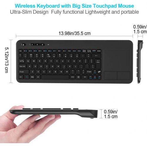  [아마존 핫딜] Wireless Touchpad Keyboard, RATEL Ultra-Slim 2.4G Wireless Keyboard with Easy Media Control and Built-in Large Size Multi-Touch Trackpad for Smart TV HTPC PC Tablet Google Laptop W