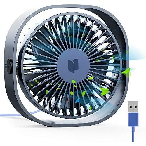  RATEL Mini USB Tischventilator, 12,5 cm Mini-Schreibtisch Ventilator mit 1,2 Meter langem Kabel, tragbar und persoenlich fuer Zuhause und Buero - Ruhig und kraftvoll