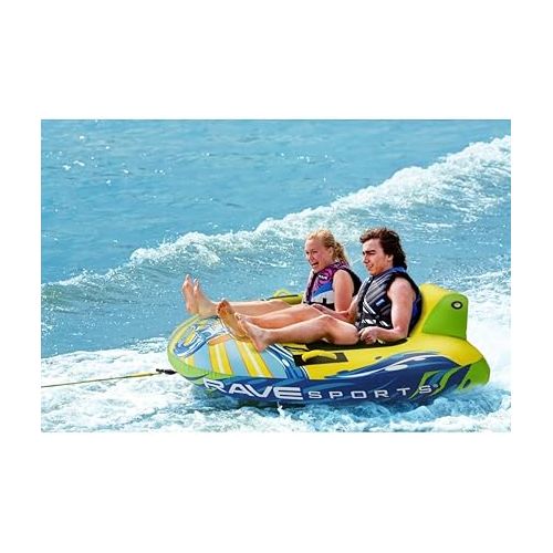  RAVE Sports Escape Boat Towable Tube for 1-2 Riders, Heavy-Duty Durable Construction for Pulling Behind Boat, Unique Seats for Secure Ride