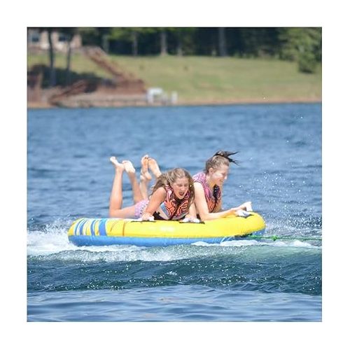  RAVE Sports Getaway Boat Towable Tube for 1-2 Riders, Heavy-Duty Durable Construction for Pulling Behind Boat, Skim-Fast Bottom Coating for Extra Glide