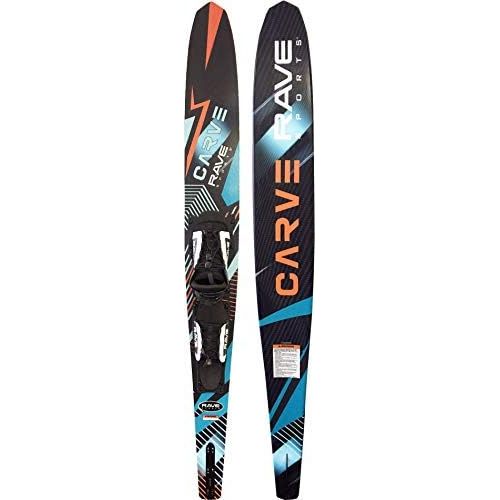  [아마존베스트]RAVE Sports Carve Slalom Water Ski - Adult, Black, Adult - Adjustable Bindings