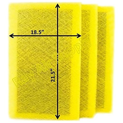  RAYAIR SUPPLY 20x24 MicroPower Guard Air Cleaner Replacement Filter Pads (3 Pack) Yellow