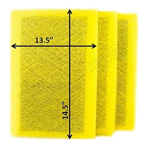  RAYAIR SUPPLY 16x16 MicroPower Guard Air Cleaner Replacement Filter Pads (3 Pack) Yellow