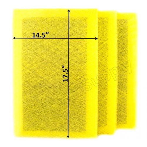  RAYAIR SUPPLY 16x20 MicroPower Guard Air Cleaner Replacement Filter Pads (3 Pack) Yellow