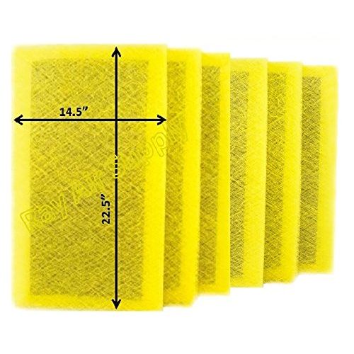  RAYAIR SUPPLY 16x25 MicroPower Guard Air Cleaner Replacement Filter Pads (6 Pack) Yellow