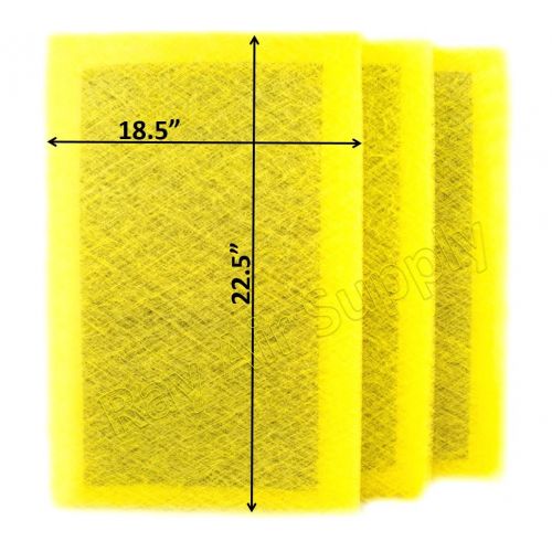  RAYAIR SUPPLY 20x25 MicroPower Guard Air Cleaner Replacement Filter Pads (3 Pack) Yellow