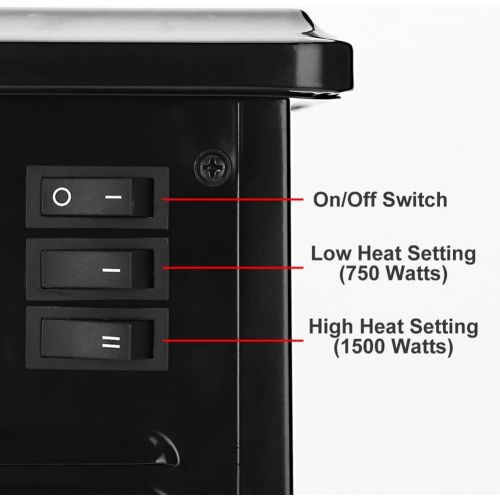  RAYMONDJJ Electric Fireplace Heater Infrared Electric Fireplace Stove Portable Fireplace with 3D Fake Firewood Effect,Overheating Safety System 2 Heat Modes 1500W Single Color/Hot Wire ETL L