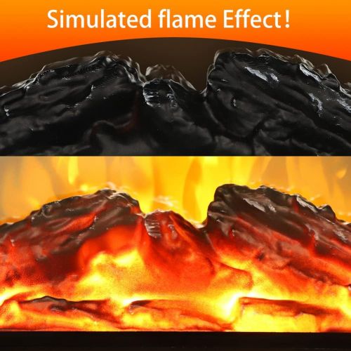  RAYMONDJJ Electric Fireplace Heater Infrared Electric Fireplace Stove Portable Fireplace with 3D Fake Firewood Effect,Overheating Safety System 2 Heat Modes 1500W Single Color/Hot Wire ETL L