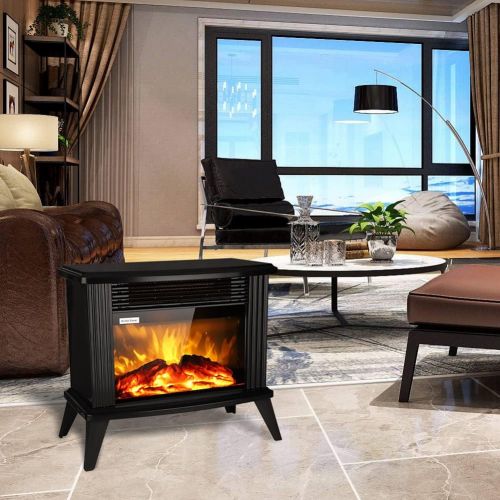  RAYMONDJJ Electric Fireplace Heater Infrared Electric Fireplace Stove Portable Fireplace with 3D Fake Firewood Effect,Overheating Safety System 2 Heat Modes 1500W Single Color/Hot Wire ETL L