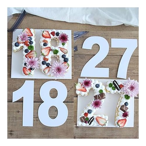  RAYNAG Cake Stencils (0-8 Number) Flat Plastic Mold Numerical Templates Cutting for DIY Cakes/Cookies -12 Inch