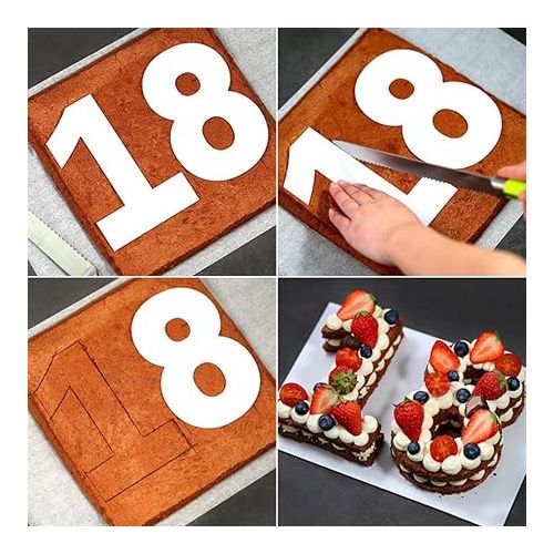  RAYNAG Cake Stencils (0-8 Number) Flat Plastic Mold Numerical Templates Cutting for DIY Cakes/Cookies -12 Inch