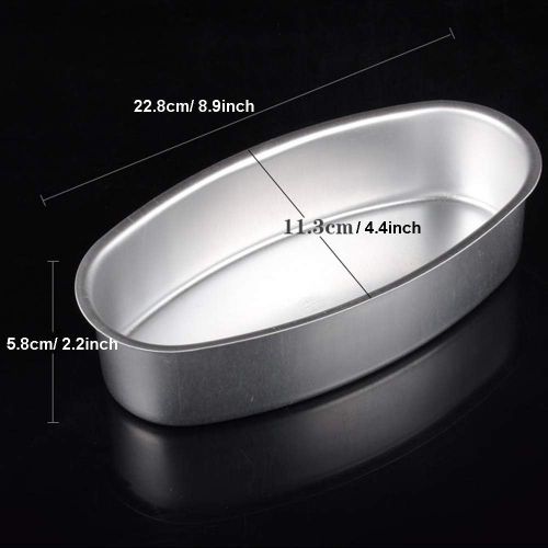  [아마존베스트]RAYNAG 2 Pack 8-inch Oval Cheesecake Pan Meatloaf Breads Mold Non-Stick Aluminum Baking Bakeware for Oven and Instant Pot Baking, Homemade Cake Mold Daily Uses