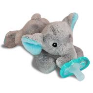 RaZbaby RaZbuddy JollyPop Pacifier Holder w/Removable Baby Pacifier - 0m+ - BPA Free - Elephant