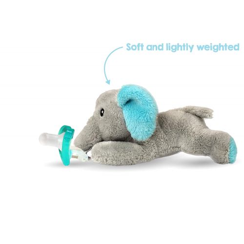  RaZbaby RaZbuddy JollyPop Pacifier Holder w/Removable Baby Pacifier - 0m+ - BPA Free - Elephant