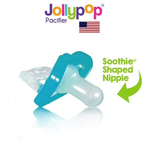  RaZbaby RaZbuddy JollyPop Pacifier Holder w/Removable Baby Pacifier - 0m+ - BPA Free - Elephant