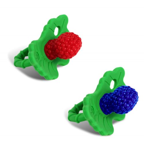  RaZbaby RaZberry Silicone Baby Teether Toy (2-Pack) - Berrybumps Soothe Babies Sore Gums - Infant Teething Toy - Hands Free Design - BPA Free - Easy-to-Hold Design - Teething Relie