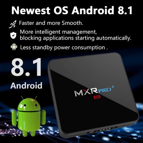  RBSCH Android 8.1 TV Box,2019 MXR Pro + 4G DDR3 32G EMMC Flash RK3328 Quad Core Processor True 4K Playing Full HD with 5G2.4G Dual WiFi BT4.1 USB3.0