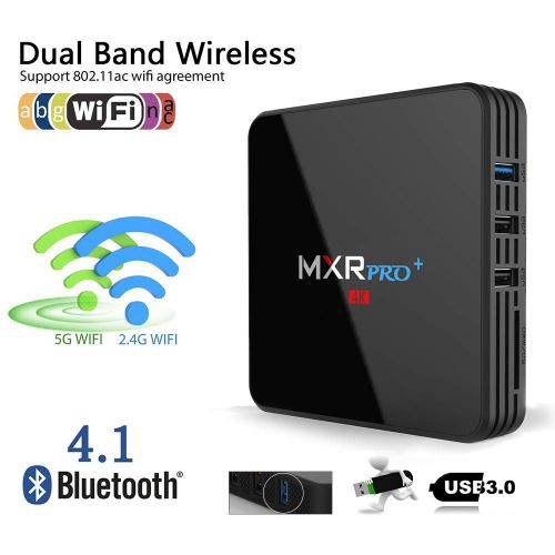  RBSCH Android 8.1 TV Box,2019 MXR Pro + 4G DDR3 32G EMMC Flash RK3328 Quad Core Processor True 4K Playing Full HD with 5G2.4G Dual WiFi BT4.1 USB3.0