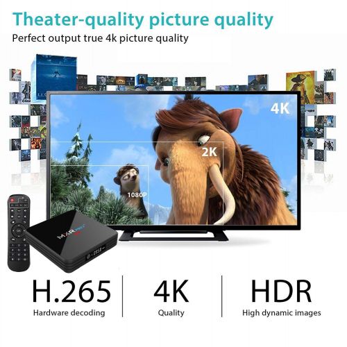  RBSCH Android 8.1 TV Box,2019 MXR Pro + 4G DDR3 32G EMMC Flash RK3328 Quad Core Processor True 4K Playing Full HD with 5G2.4G Dual WiFi BT4.1 USB3.0