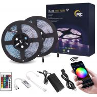 [아마존 핫딜] [아마존핫딜]RC WiFi LED Strip Lights 32.8ft RGB LED Strip Light 5050 LED Light Strip,Color Changing LED Strip Lights with Remote, APP Control for Home Decoration,Works with Android,iOS, Alexa,