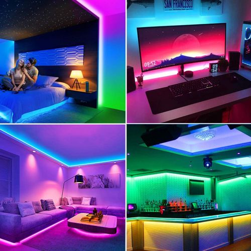  [아마존 핫딜] [아마존핫딜]RC WiFi LED Strip Lights 32.8ft RGB LED Strip Light 5050 LED Light Strip,Color Changing LED Strip Lights with Remote, APP Control for Home Decoration,Works with Android,iOS, Alexa,