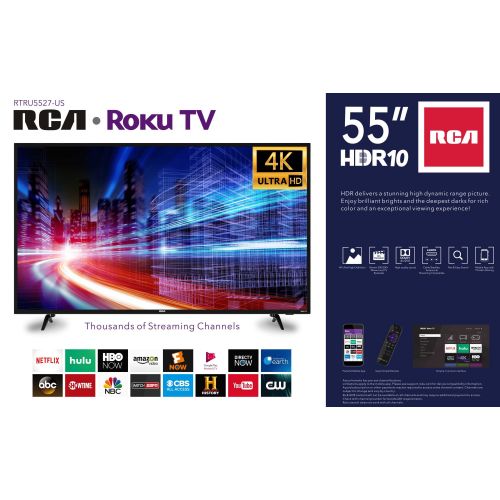  RCA 55 Class 4K Ultra HD (2160P) HDR Roku Smart LED TV (RTRU5527-W)