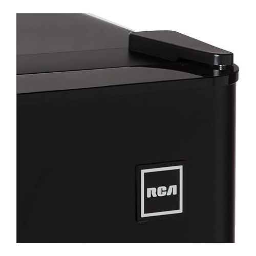  RCA - 2-Door - Compact Refrigerator/Freezer - Reversible Doors - Adjustable Thermostat - 3.2 Cu. Ft. - Black,