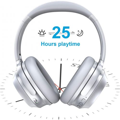  [아마존 핫딜] [아마존핫딜]Active Noise Canceling Headphones, RCA Bluetooth 5.0 Headphones Over Ear Wireless Headphones with Mic, Foldable Soft Protein Earpads, 25Hrs Playtime for Travel Work TV PC Cellphone