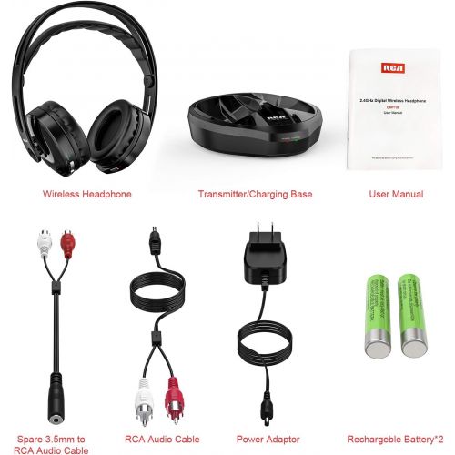  [아마존핫딜][아마존 핫딜] Wireless TV Headphones, RCA Over Ear Hi-Fi Stereo Headset for TV Watching PC VCD, Headphones with 2.4GHz RF Transmitter, Charging Dock for Seniors Hearing Impaired, 100ft Range, Re