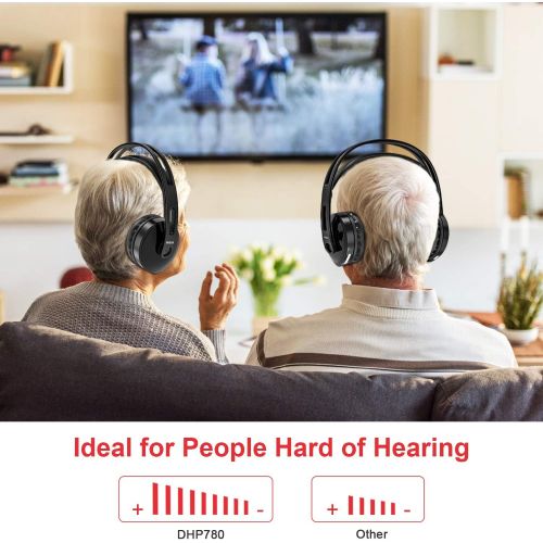  [아마존핫딜][아마존 핫딜] Wireless TV Headphones, RCA Over Ear Hi-Fi Stereo Headset for TV Watching PC VCD, Headphones with 2.4GHz RF Transmitter, Charging Dock for Seniors Hearing Impaired, 100ft Range, Re