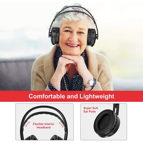  [아마존핫딜][아마존 핫딜] Wireless TV Headphones, RCA Over Ear Hi-Fi Stereo Headset for TV Watching PC VCD, Headphones with 2.4GHz RF Transmitter, Charging Dock for Seniors Hearing Impaired, 100ft Range, Re