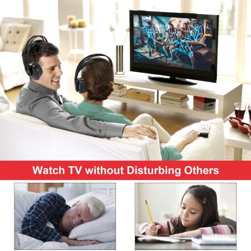  [아마존핫딜][아마존 핫딜] Wireless TV Headphones, RCA Over Ear Hi-Fi Stereo Headset for TV Watching PC VCD, Headphones with 2.4GHz RF Transmitter, Charging Dock for Seniors Hearing Impaired, 100ft Range, Re