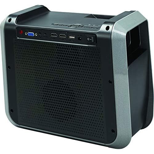  RCA - RPJ060 Portable Projector Home Theater Entertainment System - Outdoor, Built-in Handles and Speakers, Black, Graphite (RPJ060-BLACK/GRAPHITE)